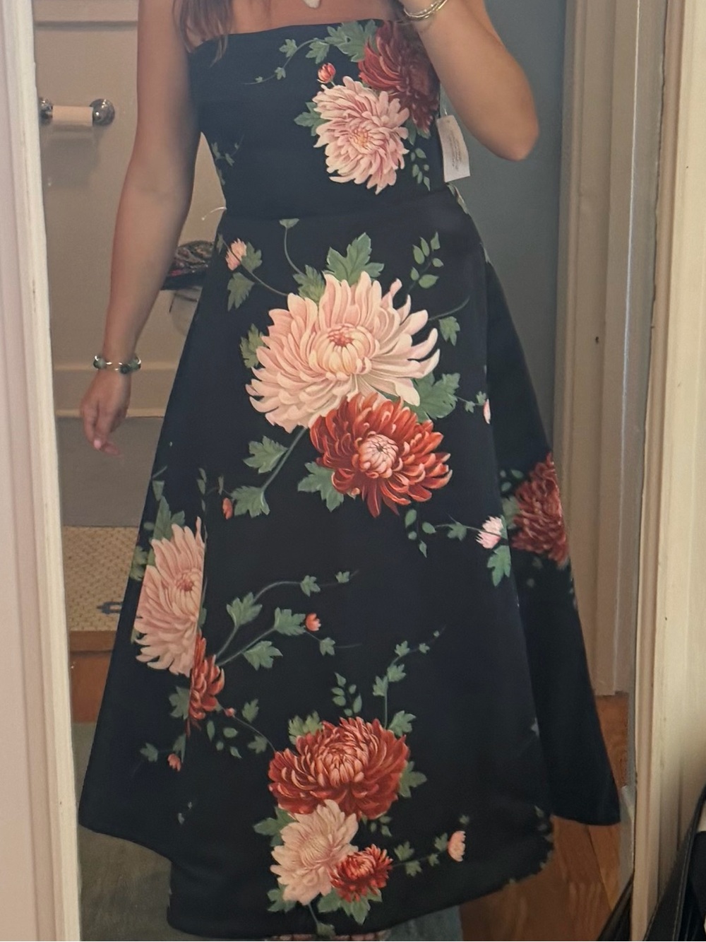 Sau Lee Fiora Floral Strapless Satin Gown - Picture 7 of 7